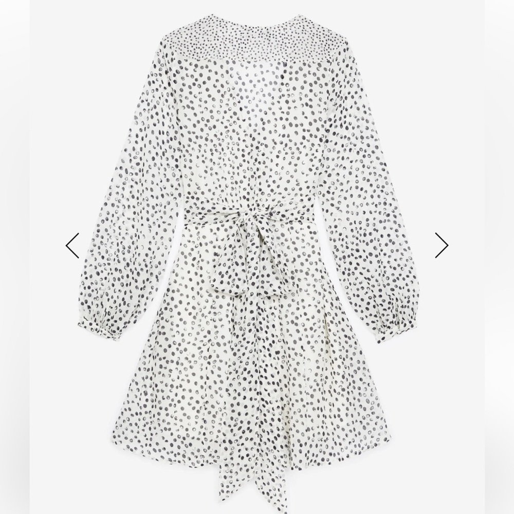 The Kooples White Dress with Black Polka Dots